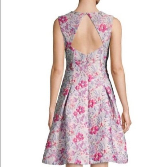 NWT. Aidan Mattox 6 Jacquard Open Back Flare Dress. - Picture 12 of 16